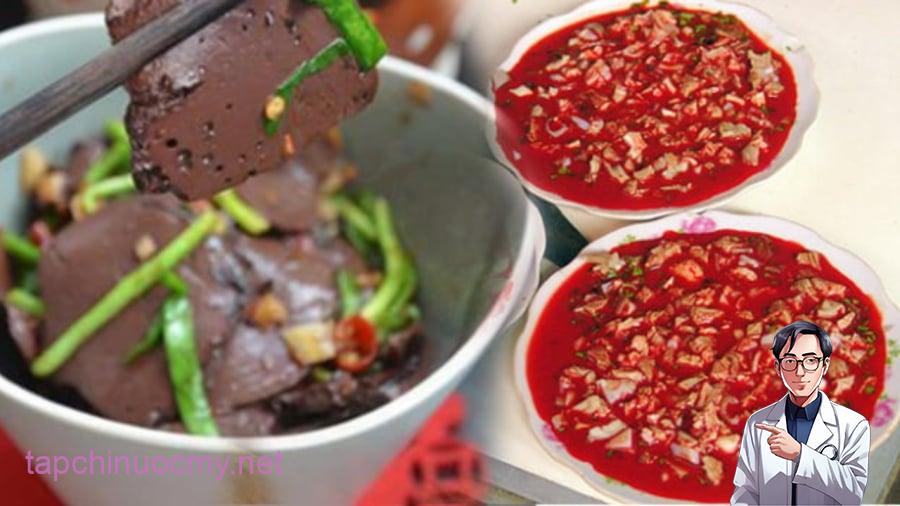 Tiết lợn là món ăn quen thuộc trong mâm cơm gia đình