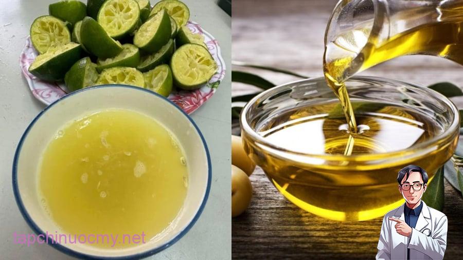 Dầu oliu và nước cốt chanh chứa nhiều chất dinh dưỡng cần thiết cho cơ thể.