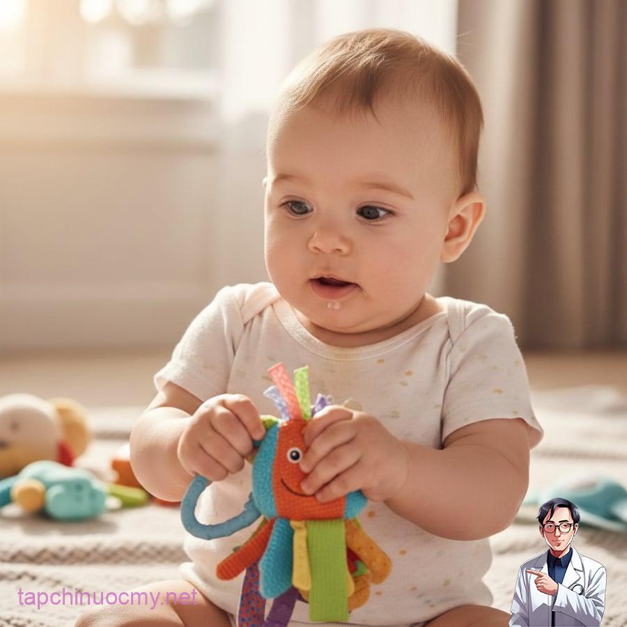 Sự tập trung kéo dài và cách bé khám phá đồ vật cho thấy não bộ đang chủ động tiếp nhận và xử lý thông tin từ môi trường xung quanh.