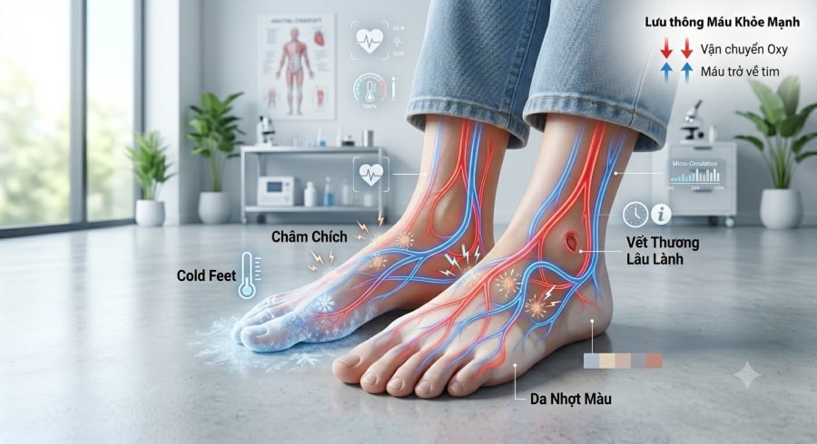 Theo dõi những thay đổi bất thường ở bàn chân có thể giúp phát hiện sớm các vấn đề liên quan đến mạch máu tuần hoàn và sức khỏe tim mạch.