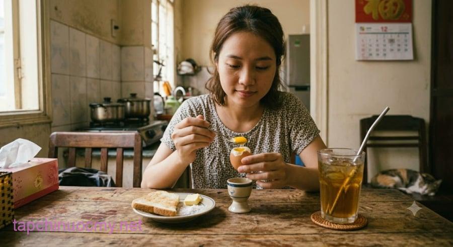 Nhiều nghiên cứu đã chứng minh rằng, thay thế bữa sáng bằng tinh bột (xôi, bánh mì, phở) bằng trứng sẽ giúp bạn giảm cân nhanh hơn đáng kể.