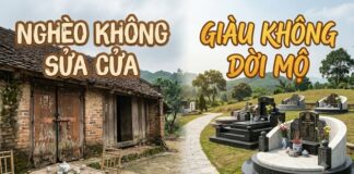 Tại sao các cụ dặn: Nghèo không sửa cửa, giàu không dời mộ?