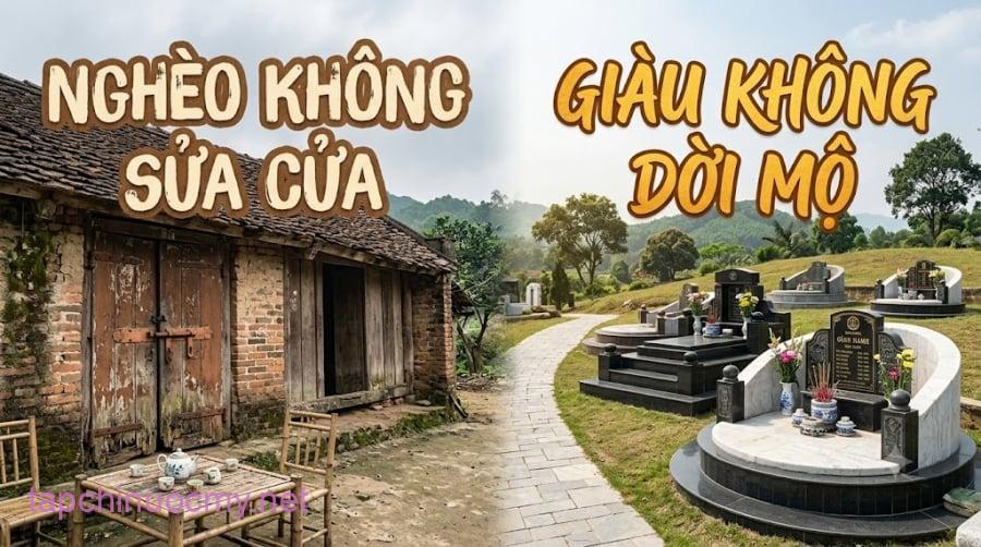 “Nghèo không sửa cửa, giàu không chuyển một” không chỉ là câu nói về phong thủy. Nó phản ánh ánh sáng một lý thuyết sống khá sâu sắc của người xưa: khi chưa có thì phải biết tiết kiệm, khi đã có thì phải biết phân tích.