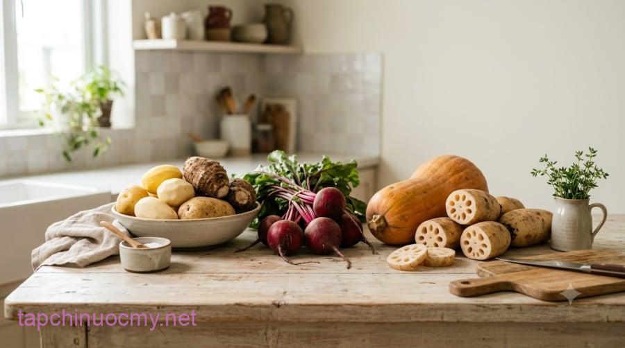 Một số loại củ chứa nhiều tinh bột hoặc carbohydrate hơn rau lá xanh, vì vậy người tiểu đường nên chú ý khẩu phần khi sử dụng.