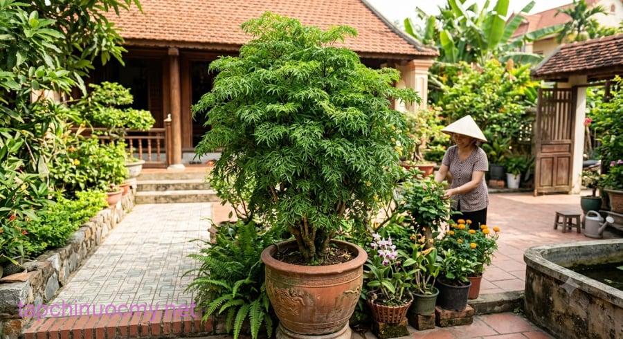 Đinh lăng là loại cây quen thuộc trong nhiều gia đình Việt, vừa làm cảnh vừa có thể tận dụng lá trong một số món ăn.