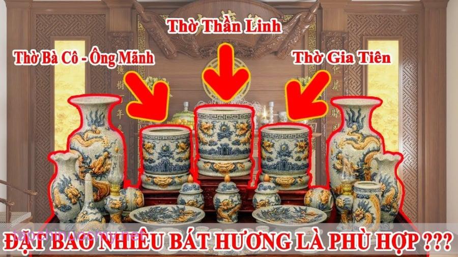 Vị trí đặt 3 bát hương trên bàn thờ chuẩn nhất