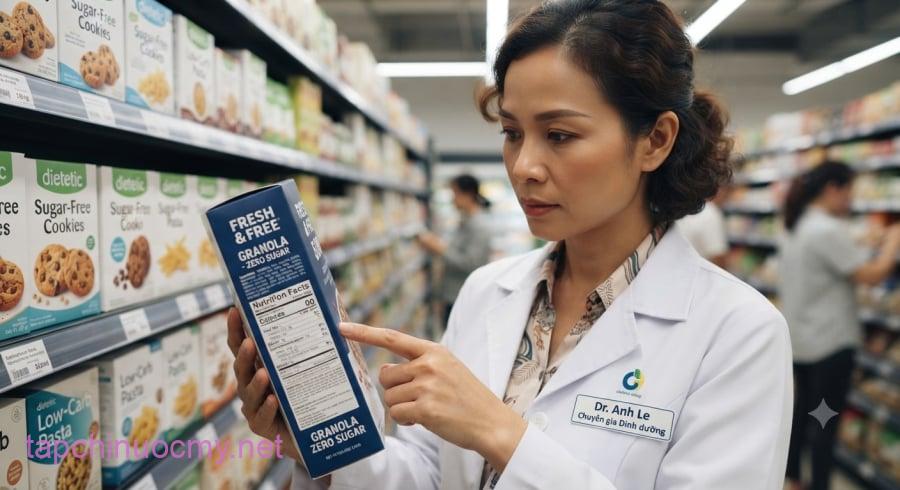 Người tiêu dùng nên đọc kỹ bảng thành phần và thông tin dinh dưỡng, bởi thực phẩm không đường chưa chắc đã ít calo hoặc hoàn toàn có lợi cho sức khỏe.